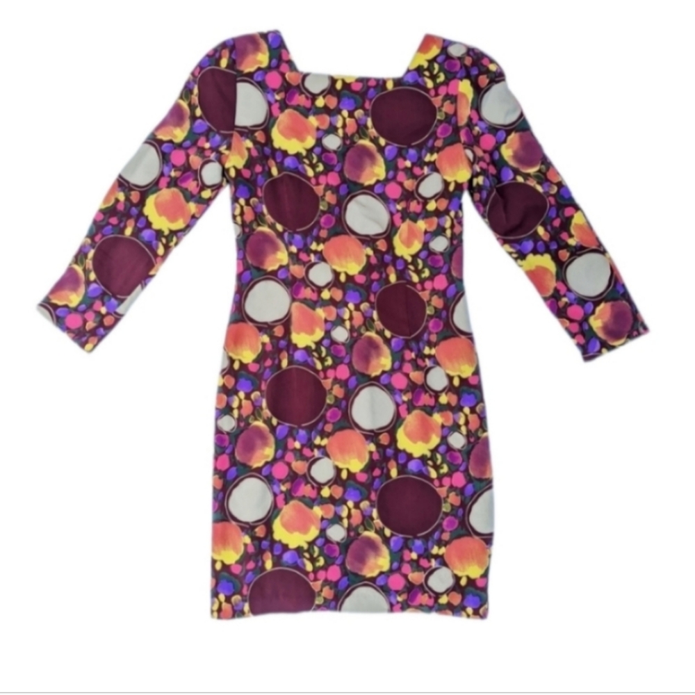 NWT 80s dead stock vintage colorful shift dress mini 8